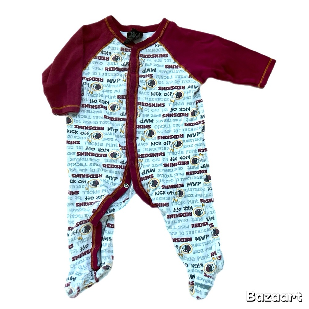 Washington Redskins button up footie